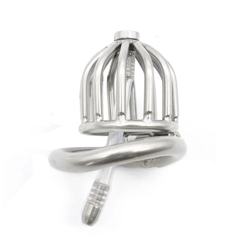 Bird Cage Metal Chastity Cage with Silicone Tube Super Small Urethral Cock Cage Penis Lock Male Chastity Device