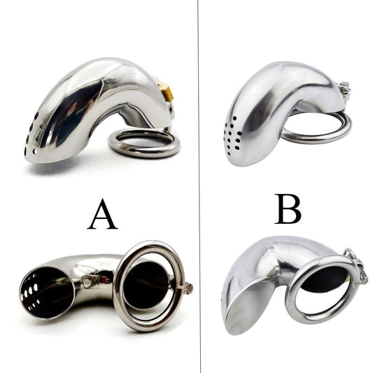 Full Covered Metal Chastity Cage with Open/Closed Urine Hole Stainless Steel Penis Sleeve For Men