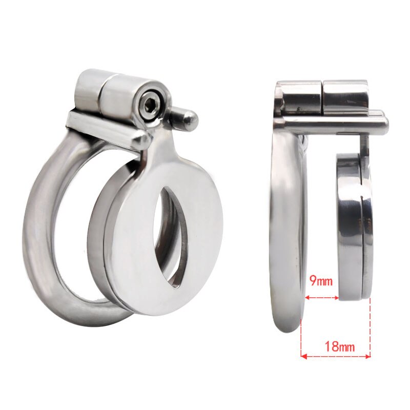 Micro Flat Metal Chastity Cage with Wild Urine Hole Small Sissy Cock Cage Chastity Device For Men