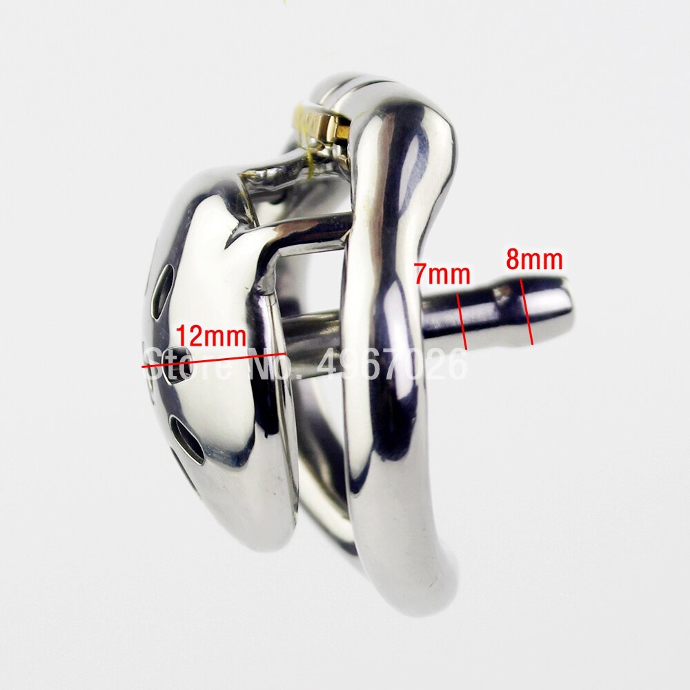 Small Compact Chastity Cage with Metal Urethral Catheter and Anti-Shedding Ring