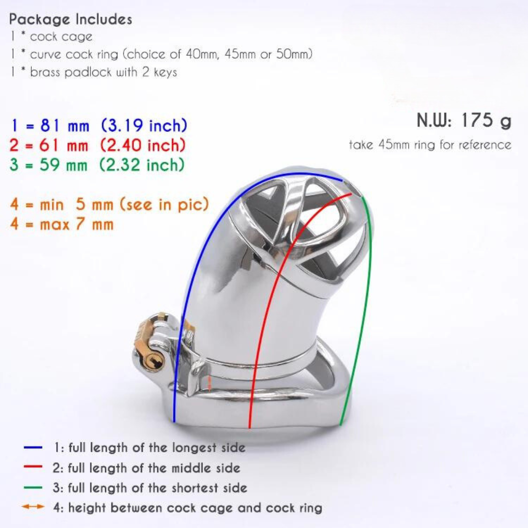 Stainless Steel Metal Chastity Cage with Soft Urethral Catheter Permanent Cock Cage For Men