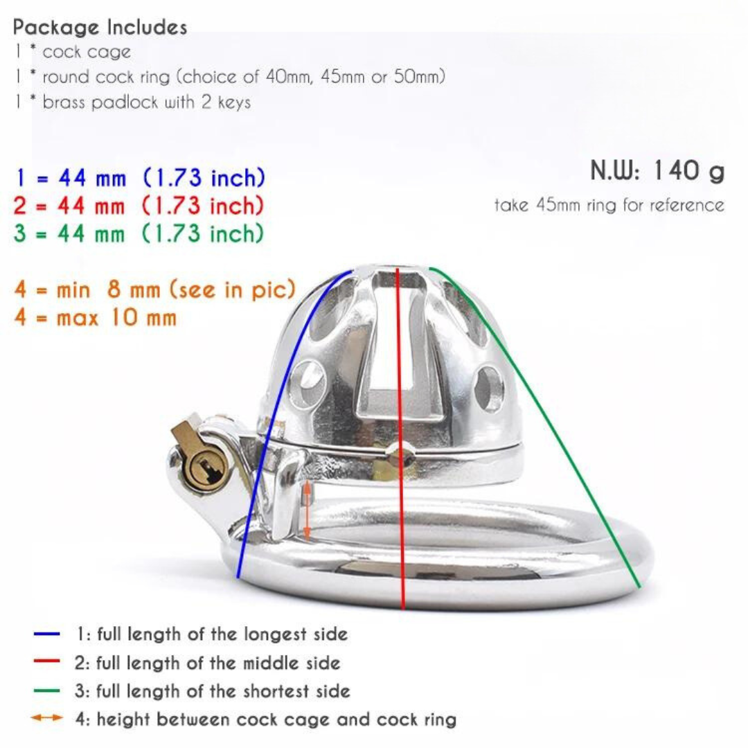 Small Stainless Steel Chastity Cage in 3 Sizes with Adjustable PU Strap Metal Cock Cage Male Chastity Device