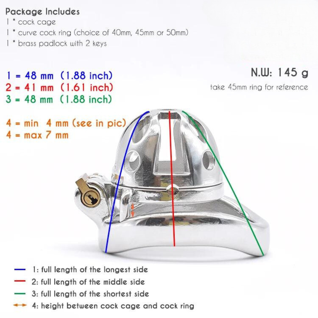 Small Stainless Steel Chastity Cage in 3 Sizes with Adjustable PU Strap Metal Cock Cage Male Chastity Device