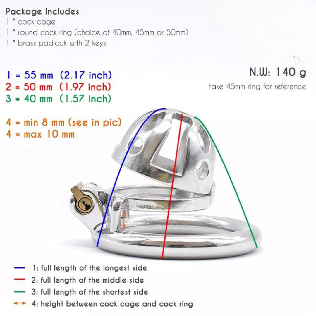 Small Stainless Steel Chastity Cage in 3 Sizes with Adjustable PU Strap Metal Cock Cage Male Chastity Device