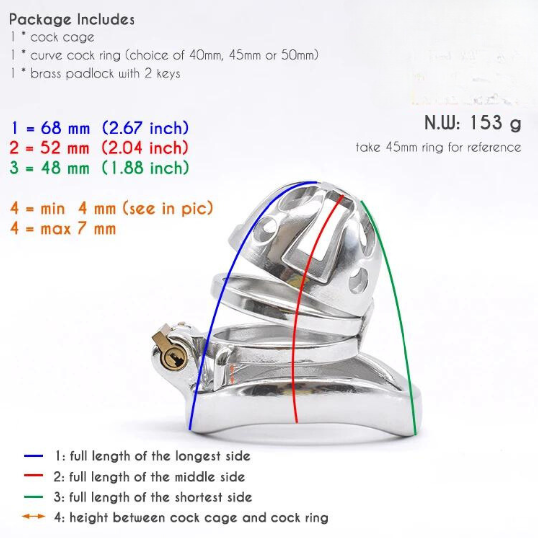 Small Stainless Steel Chastity Cage in 3 Sizes with Adjustable PU Strap Metal Cock Cage Male Chastity Device