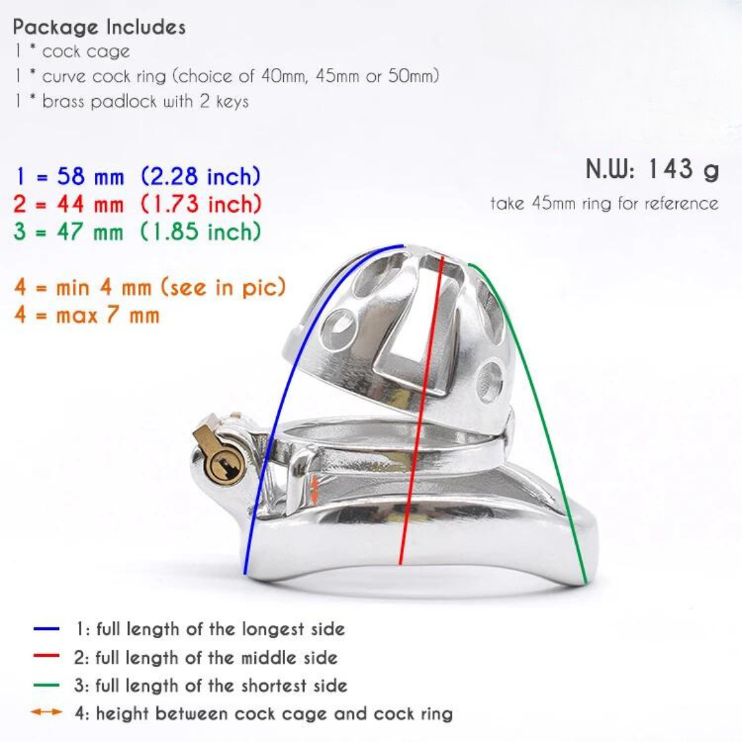 Small Stainless Steel Chastity Cage in 3 Sizes with Adjustable PU Strap Metal Cock Cage Male Chastity Device