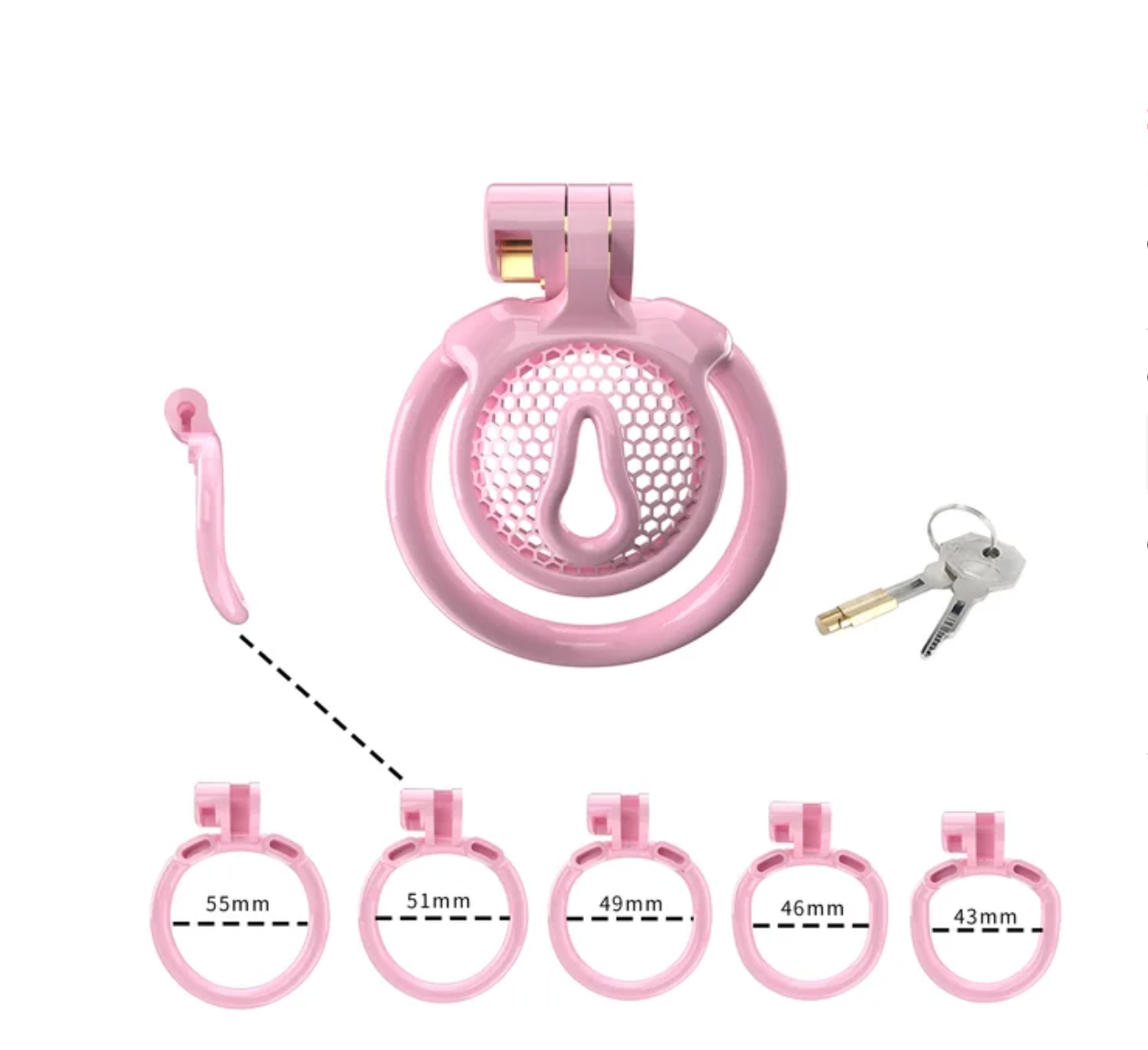 Small Pink Clit Chastity Cage Hollow Micro Vagina Shape Cock Cage For Sissy Ladyboy Femboy