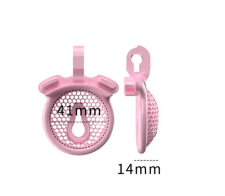 Small Pink Clit Chastity Cage Hollow Micro Vagina Shape Cock Cage For Sissy Ladyboy Femboy