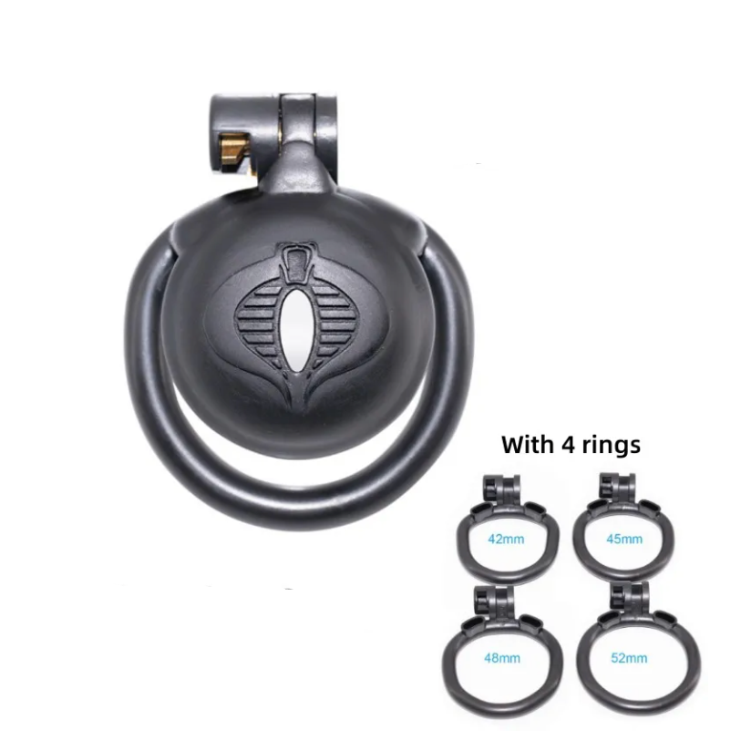 Micro Small Cobra Chastity Cage Set with 4 Penis Rings Nub Cock Cage For Men Male Chastity Device