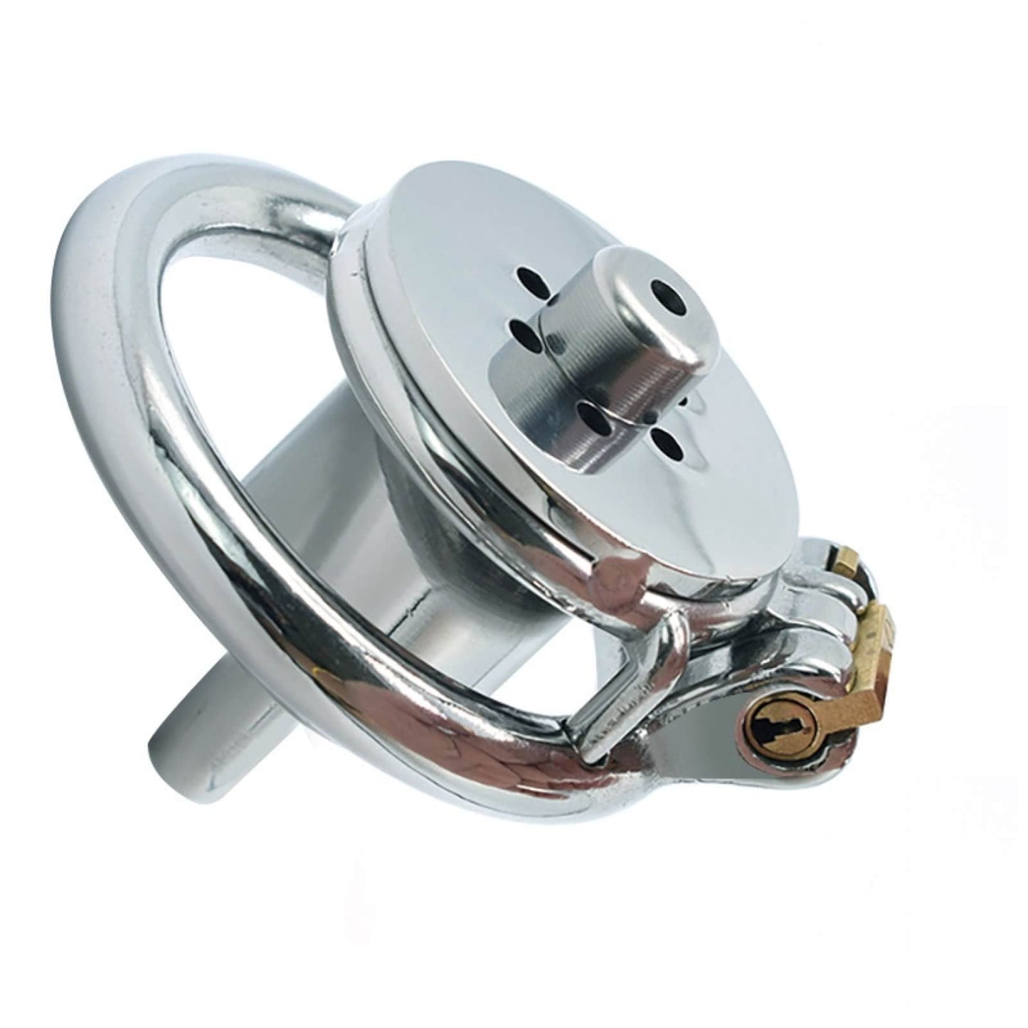 Flat Inverted Chastity Cage with Metal Urethral Catheter Negative Cock Cage Discreet Male Chastity Device